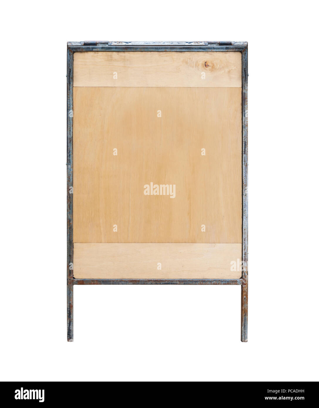 Three big blank wooden billboard isolated on white Stock Photo - Alamy