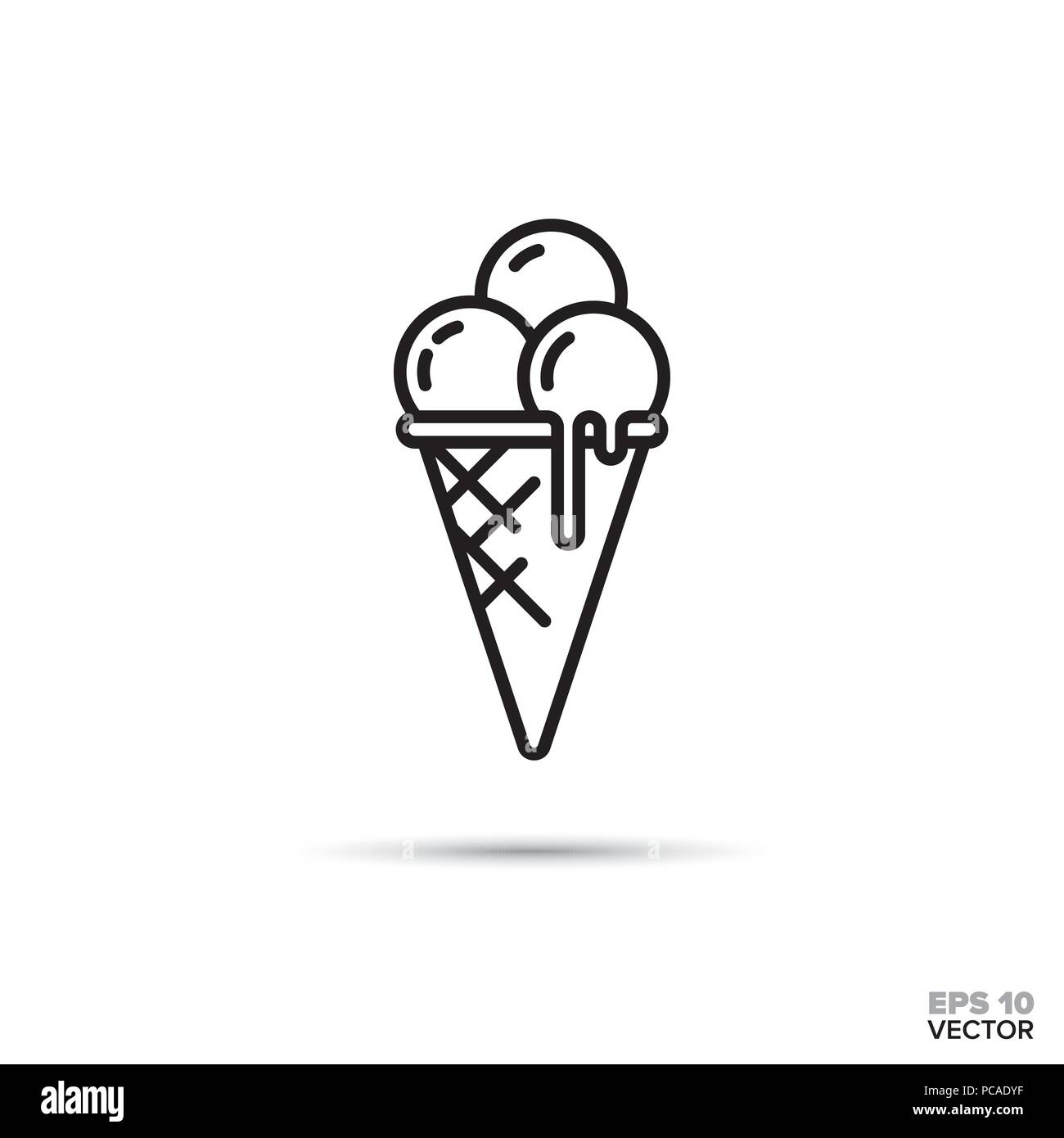 pic Simple Ice Cream Cone Vector https www alamy com ice cream cone vector line icon sweet food symbol image214130771 html