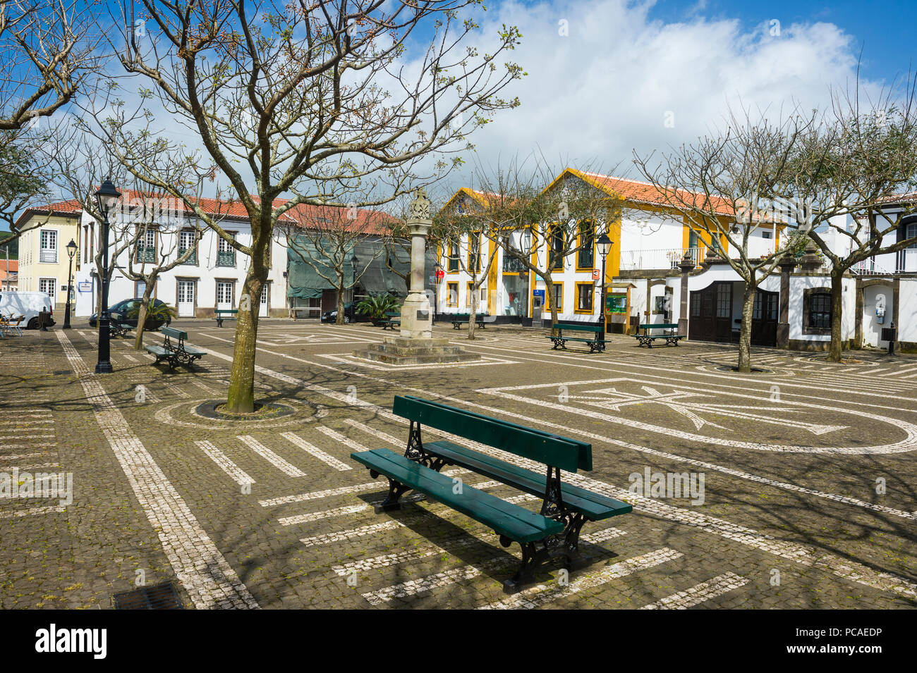 Town square of Sao Sebastiao, Island of Terceira, Azores, Portugal,  Atlantic, Europe Stock Photo - Alamy, image size:1300x955