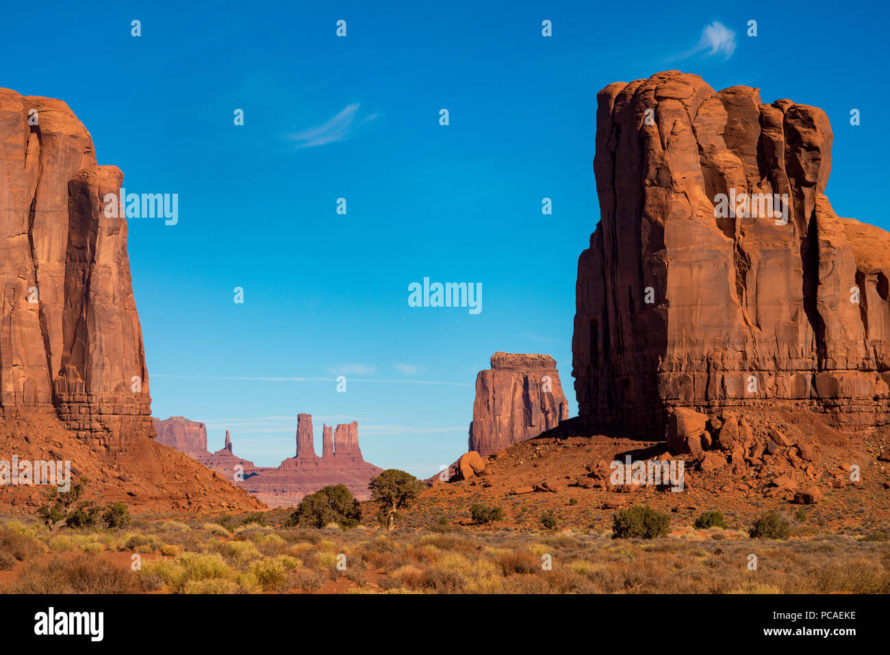 The Monument Valley Navajo Tribal Park, Arizona, United States of America, North America Stock Photo