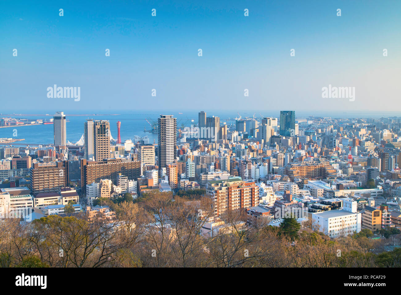 View of Kobe skyline, Kobe, Kansai, Japan, Asia Stock Photo