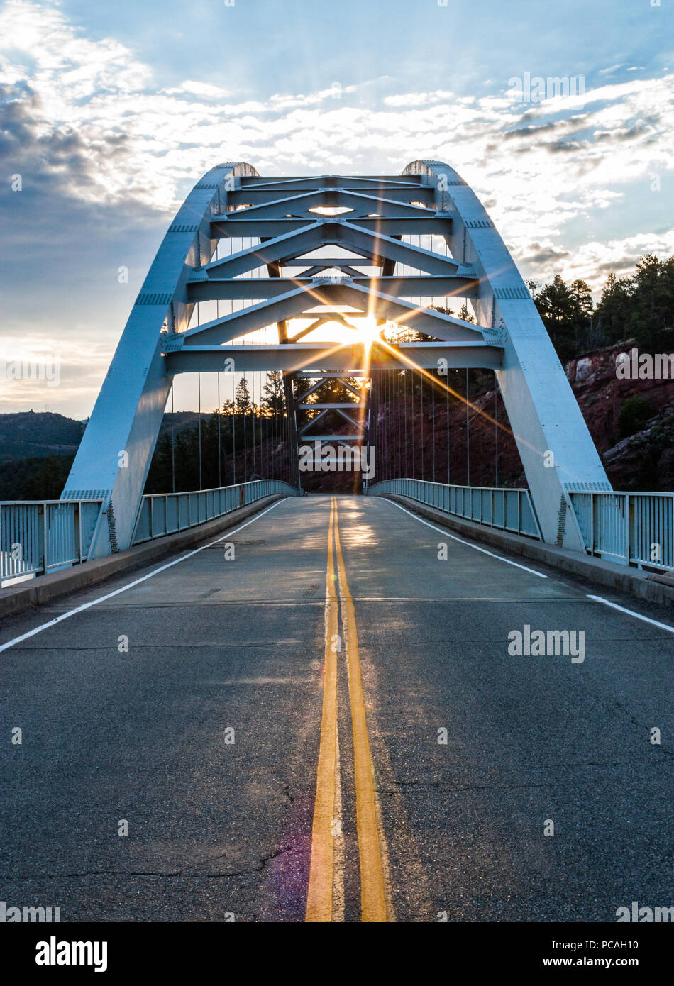 Sunrise on July 9th 2017 at the Reservoir Bridge of Flaming State