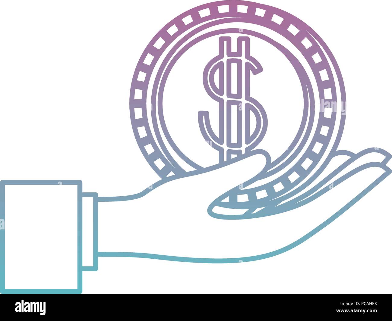 hand with coin money Stock Vector Image & Art - Alamy