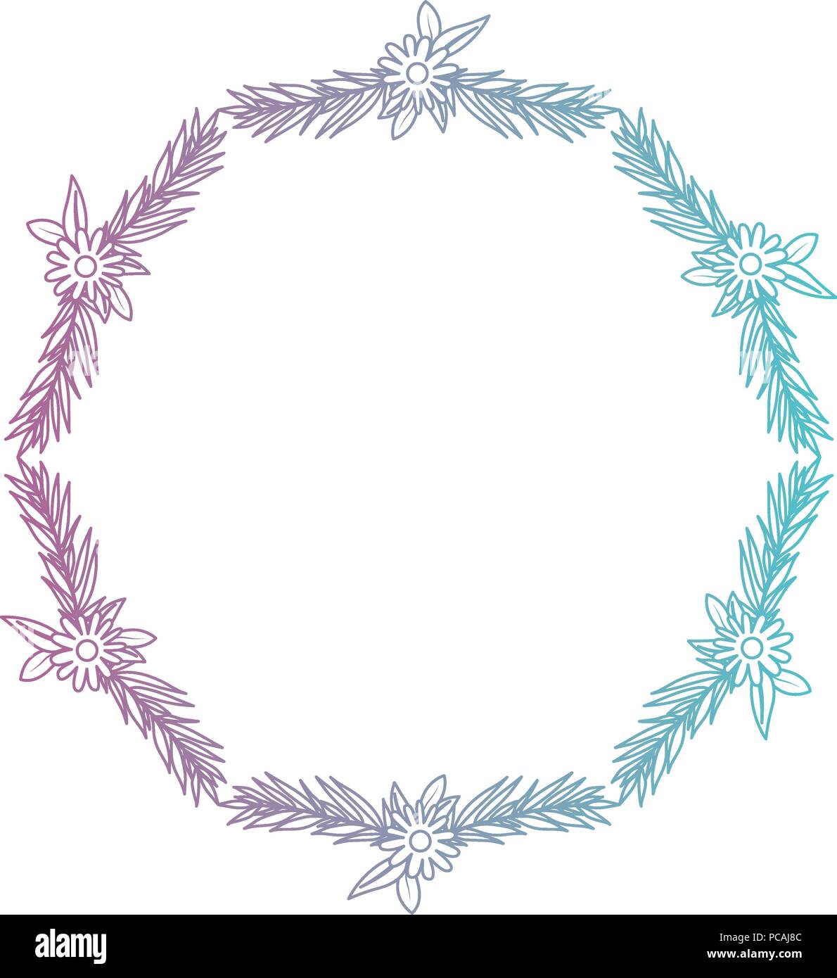 beautiful flower and leafs frame Stock Vector Image & Art - Alamy