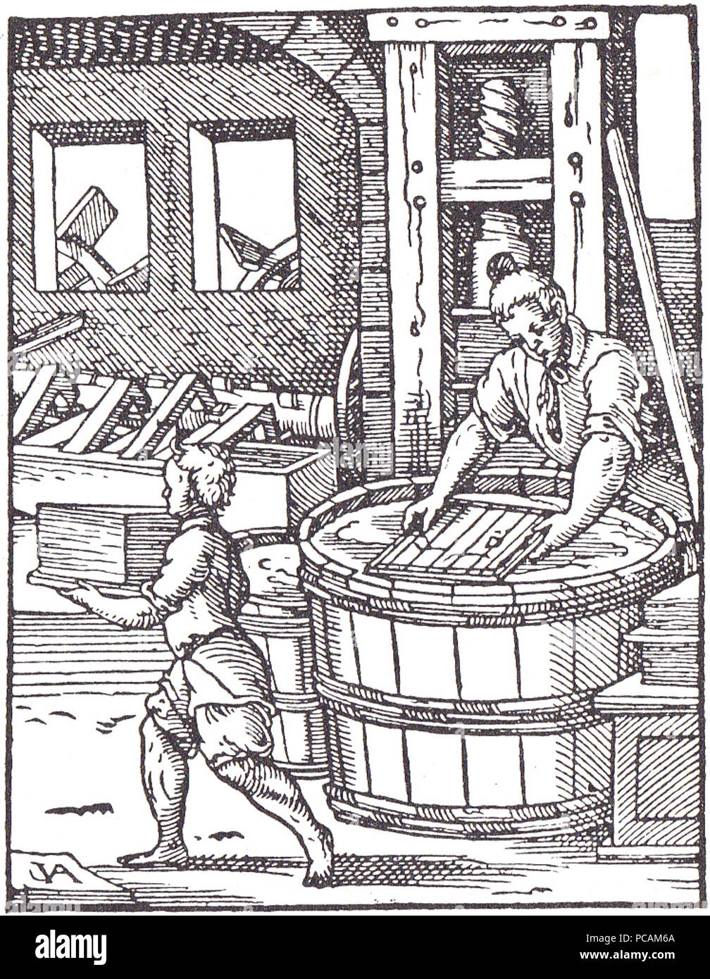 Paper In The Past Ancient papermaking process hi-res stock photography and images - Alamy