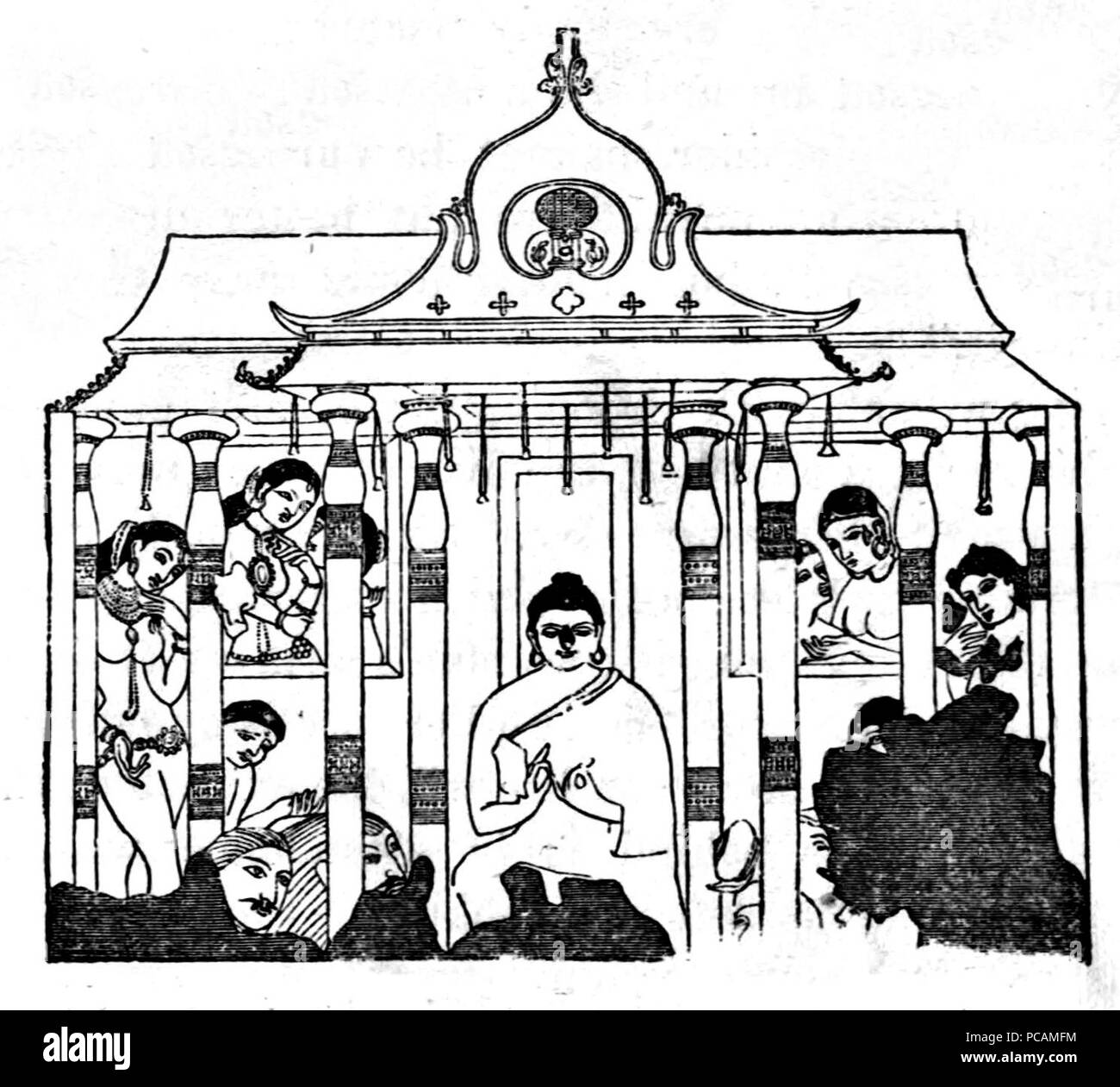 Ajanta Cave 16 The Buddha teaching Stock Photo Alamy