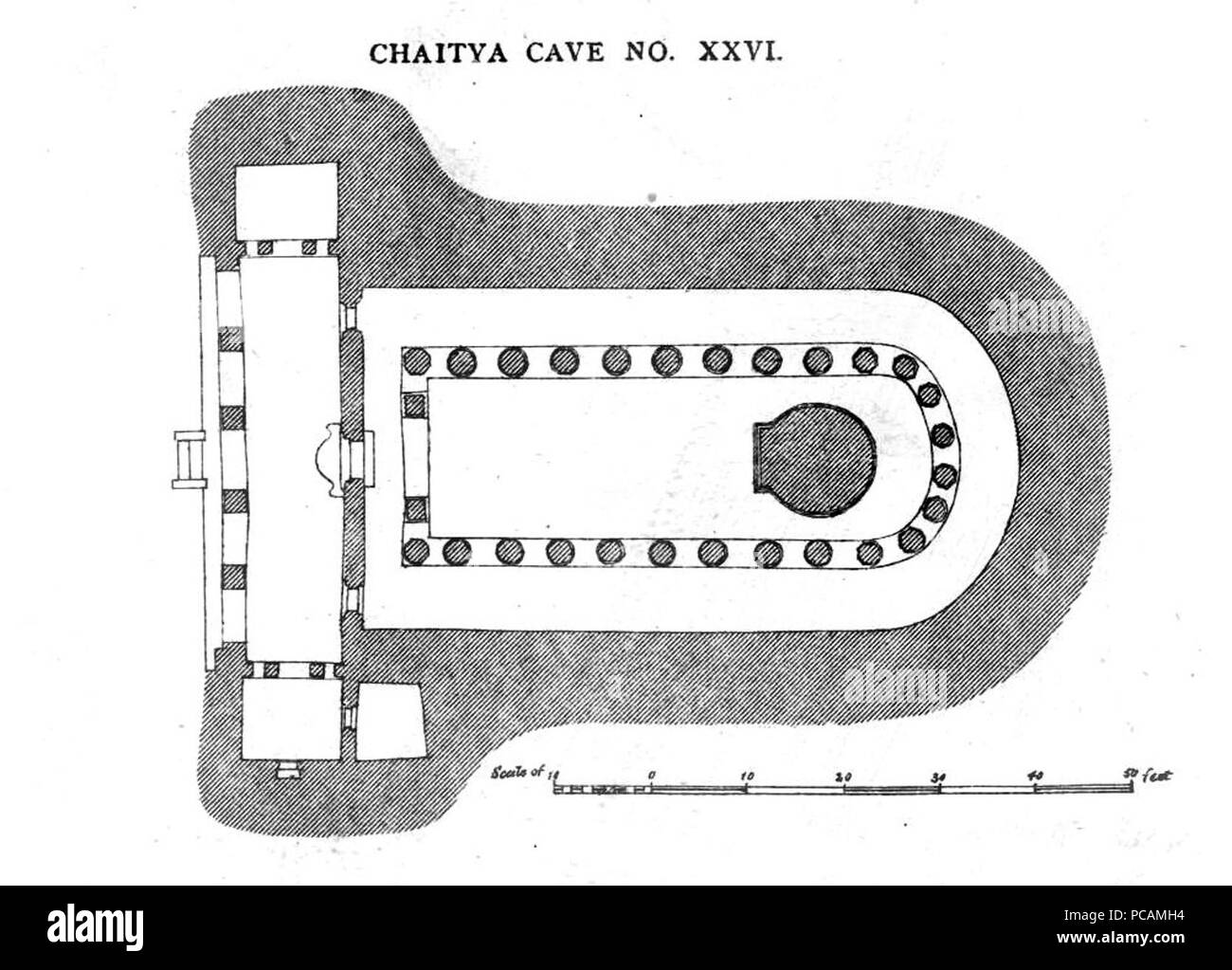 Ajanta cave 26 plan Stock Photo Alamy