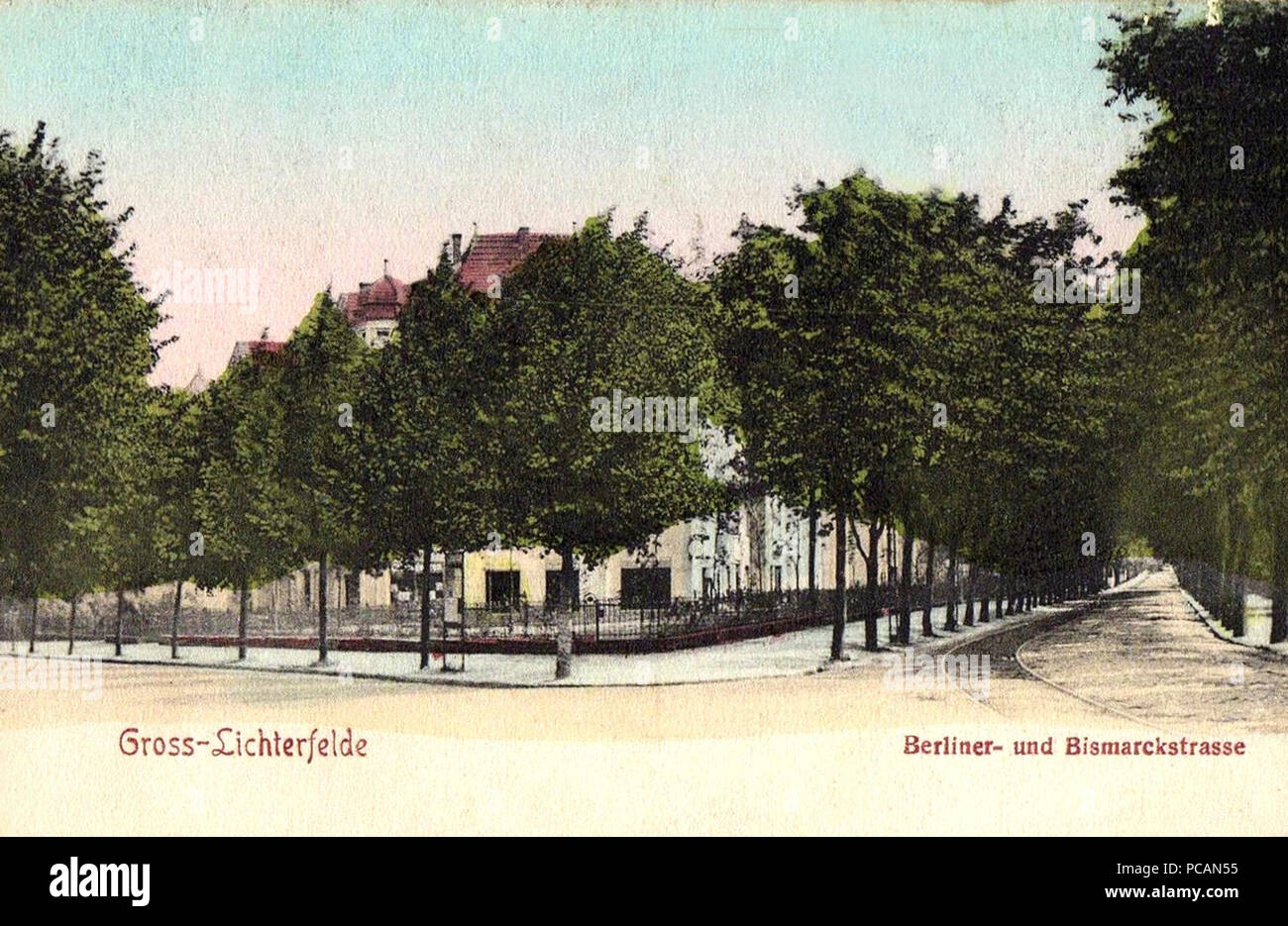 AK Groß-Lichterfelde 1910 Berliner Ecke Bismarckstr. Stock Photo