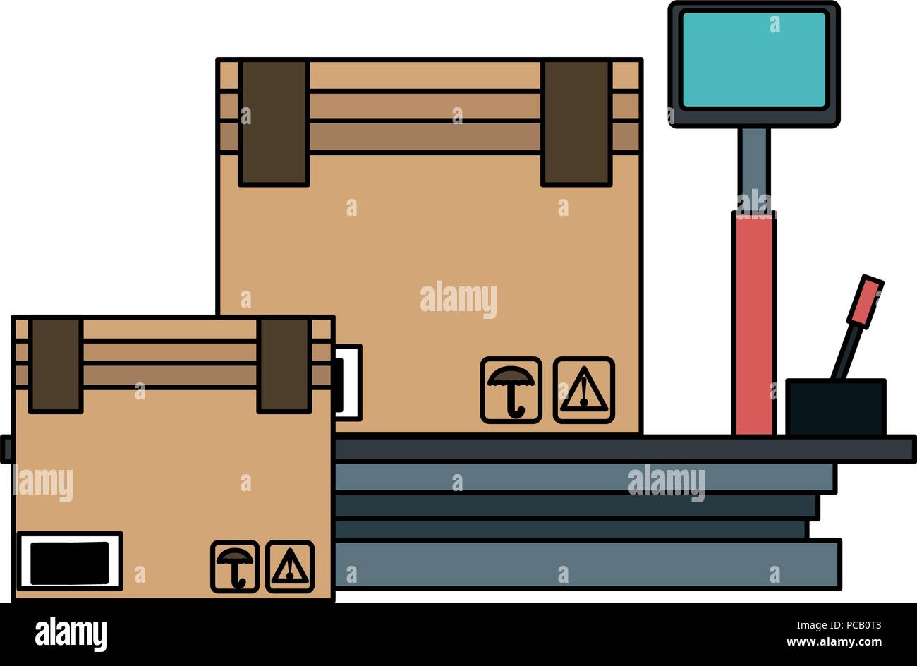 Digital shipping container Stock Vector Images - Alamy