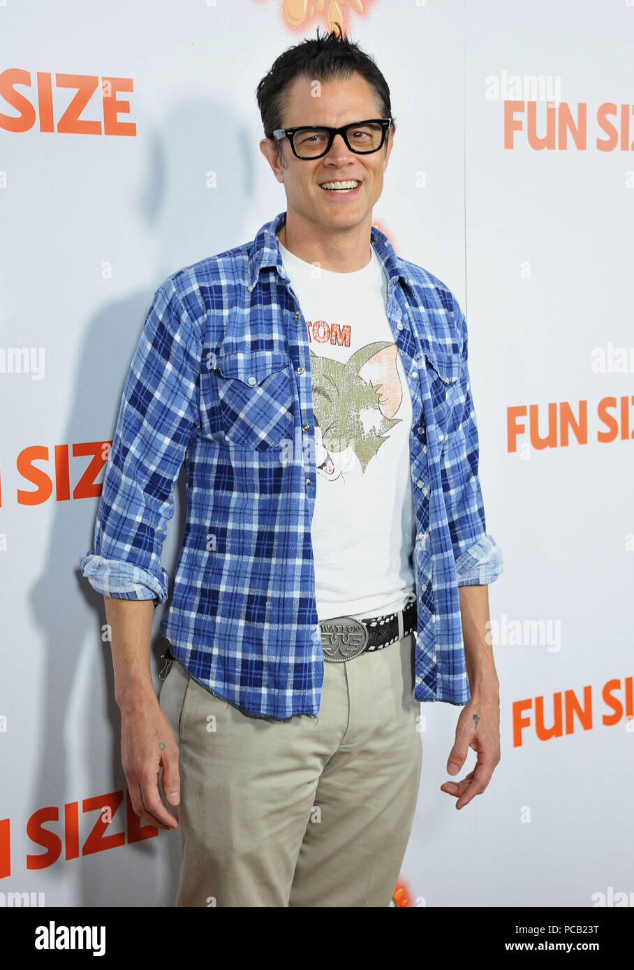 Johnny Knoxville at the Fun Size Premiere at the Paramount studio Theatre in Los Angeles.a Johnny Knoxville  37 ------------- Red Carpet Event, Vertical, USA, Film Industry, Celebrities,  Photography, Bestof, Arts Culture and Entertainment, Topix Celebrities fashion /  Vertical, Best of, Event in Hollywood Life - California,  Red Carpet and backstage, USA, Film Industry, Celebrities,  movie celebrities, TV celebrities, Music celebrities, Photography, Bestof, Arts Culture and Entertainment,  Topix, Three Quarters, vertical, one person,, from the year , 2012, inquiry tsuni@Gamma-USA.com Stock Photo