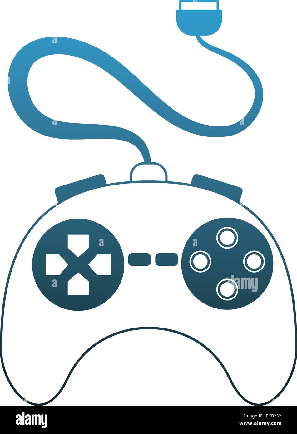 Videogame console gamepad blue lines Stock Vector Image & Art - Alamy