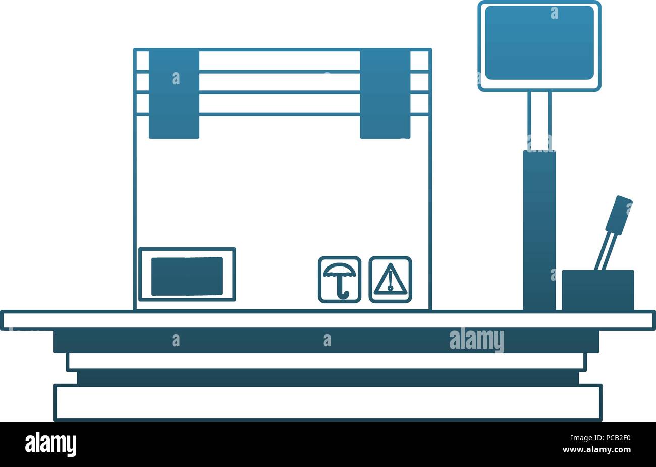 Box on digital balance blue lines Stock Vector Image & Art - Alamy