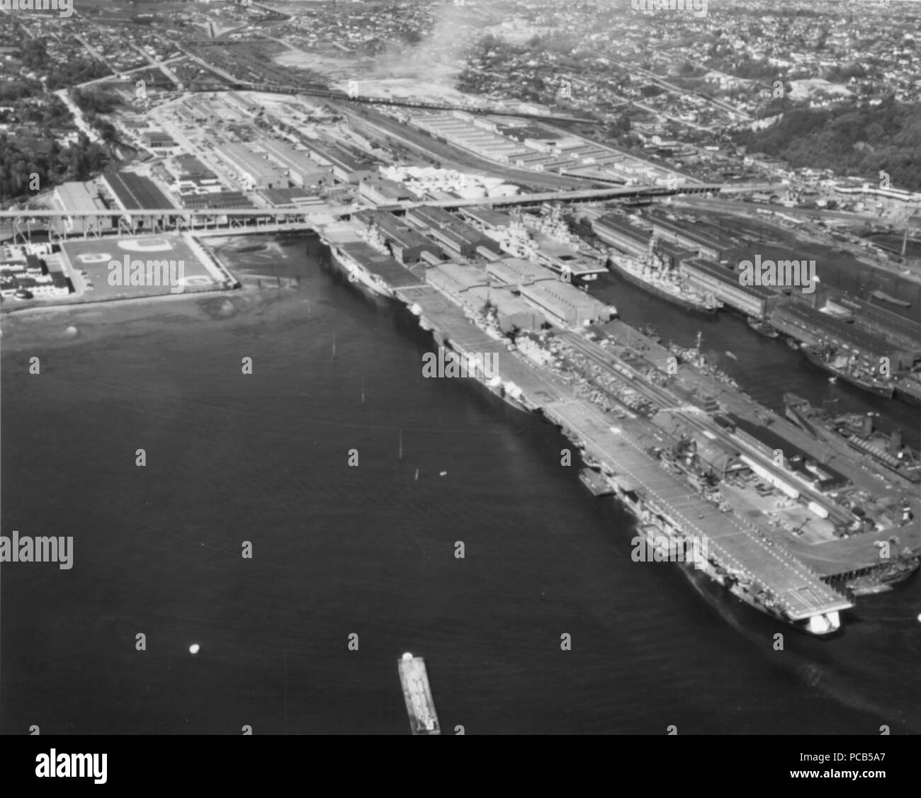 Aircraft carriers at Seattle in January 1947 Stock Photo - Alamy