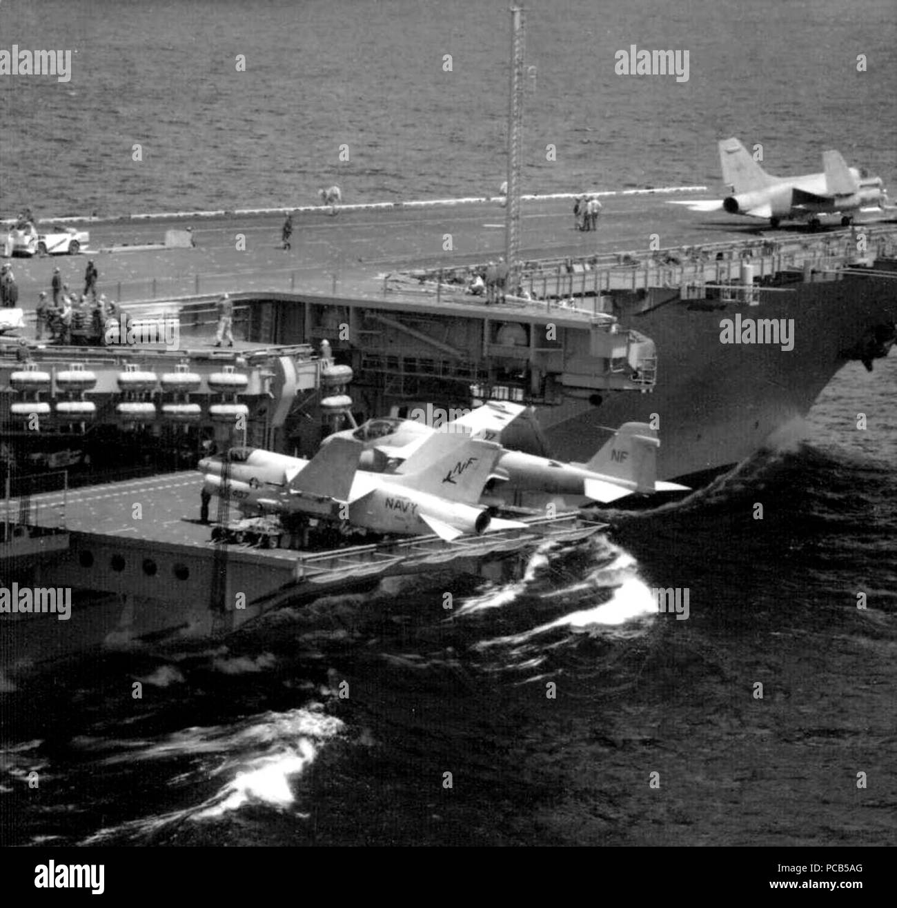 Aircraft elevator of USS Midway (CV-41) in 1984 Stock Photo - Alamy
