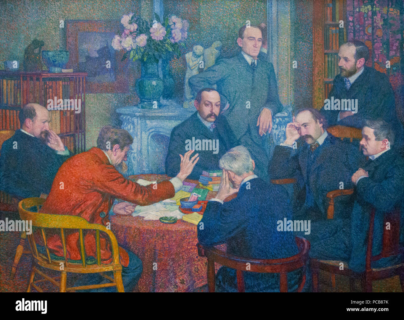 603 Theo Van Rysselberghe (1862-1926) De lezing door Emile Verhaeren ...