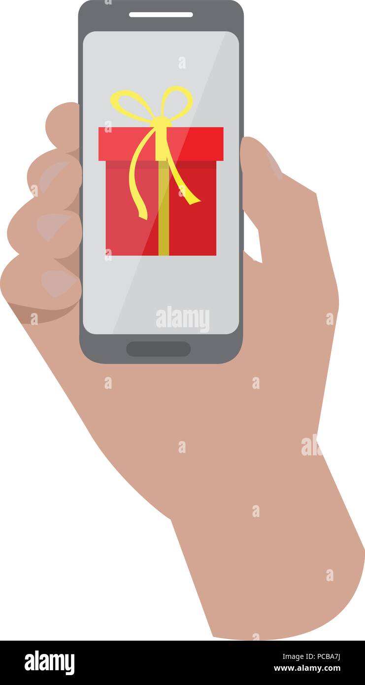 Hand holding a smartphone icon Stock Vector Image & Art - Alamy