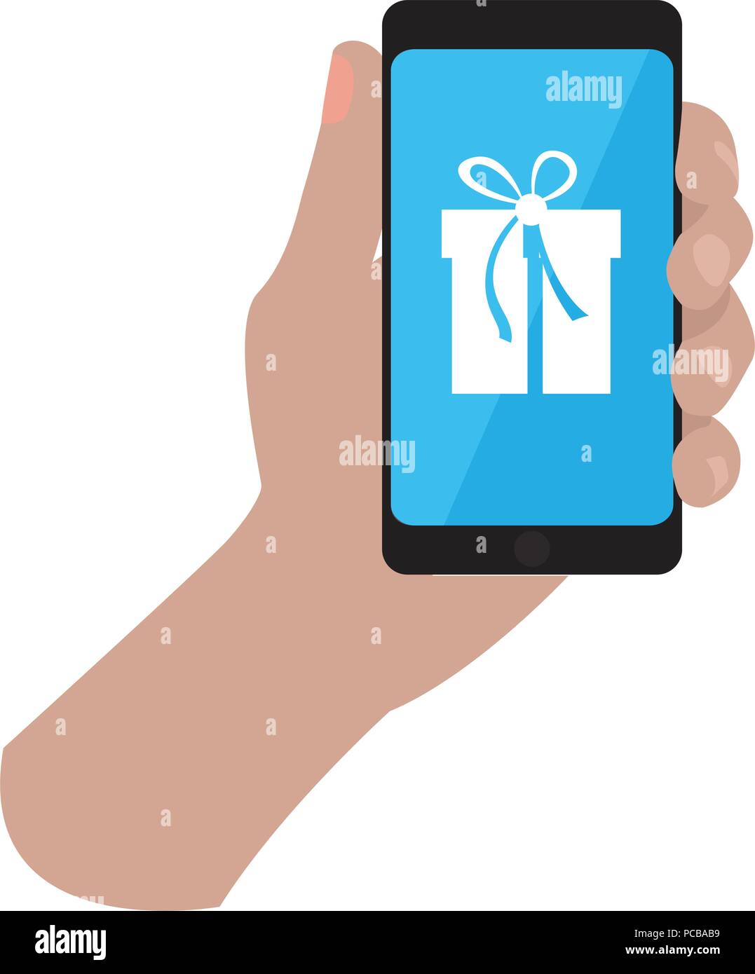 Hand holding a smartphone icon Stock Vector Image & Art - Alamy