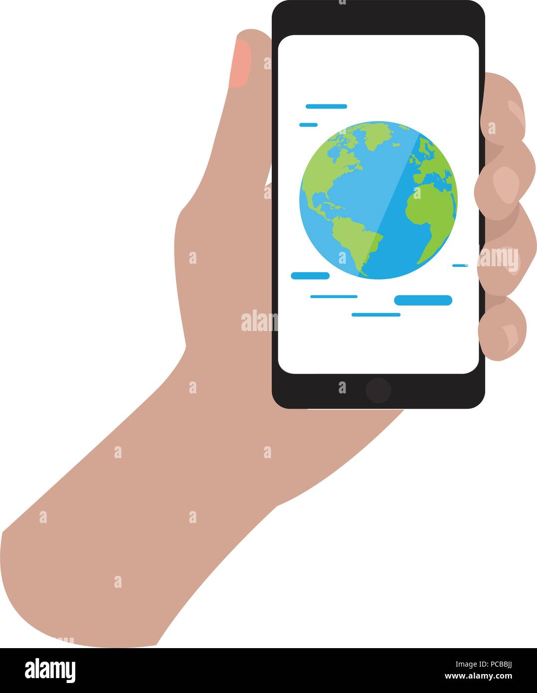 Hand holding a smartphone icon Stock Vector Image & Art - Alamy