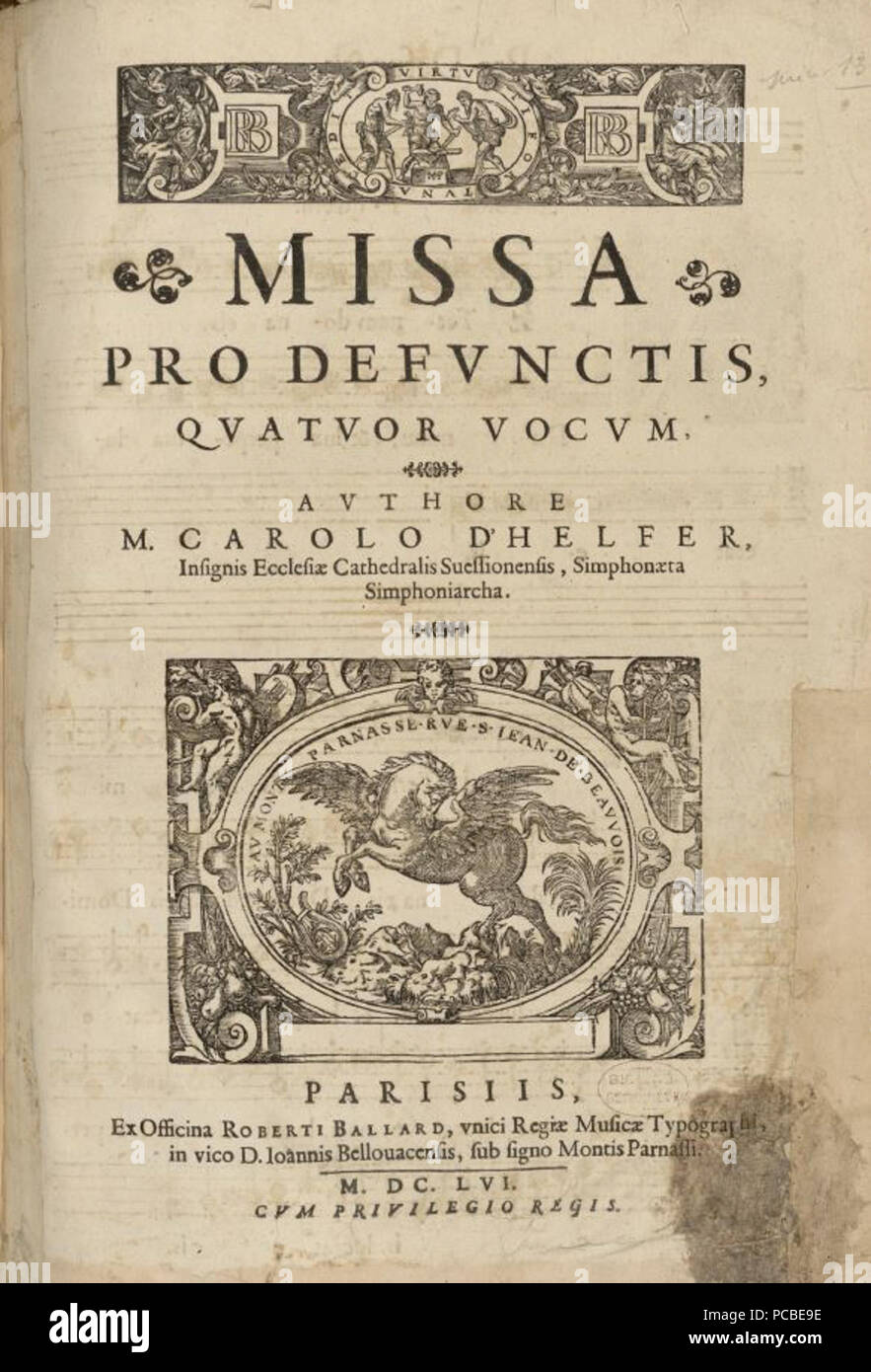 271 Helfer - Missa pro defunctis 1656 Stock Photo