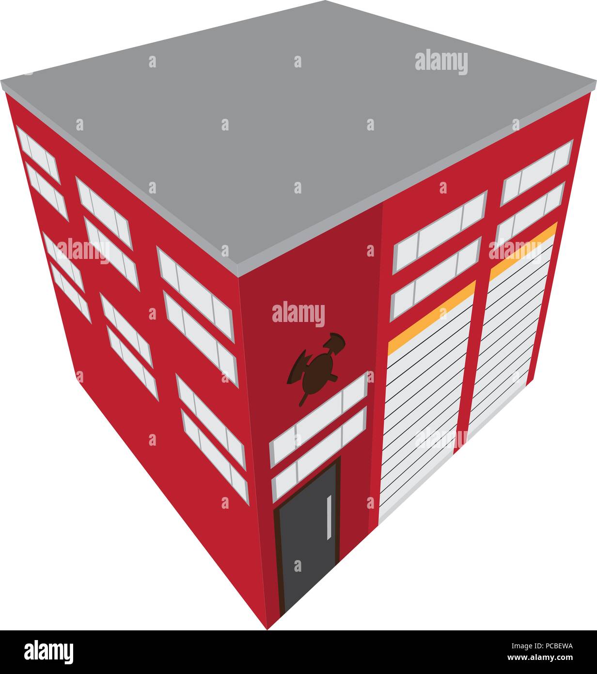 Isolated isometric fire station building icon Stock Vector Image & Art ...