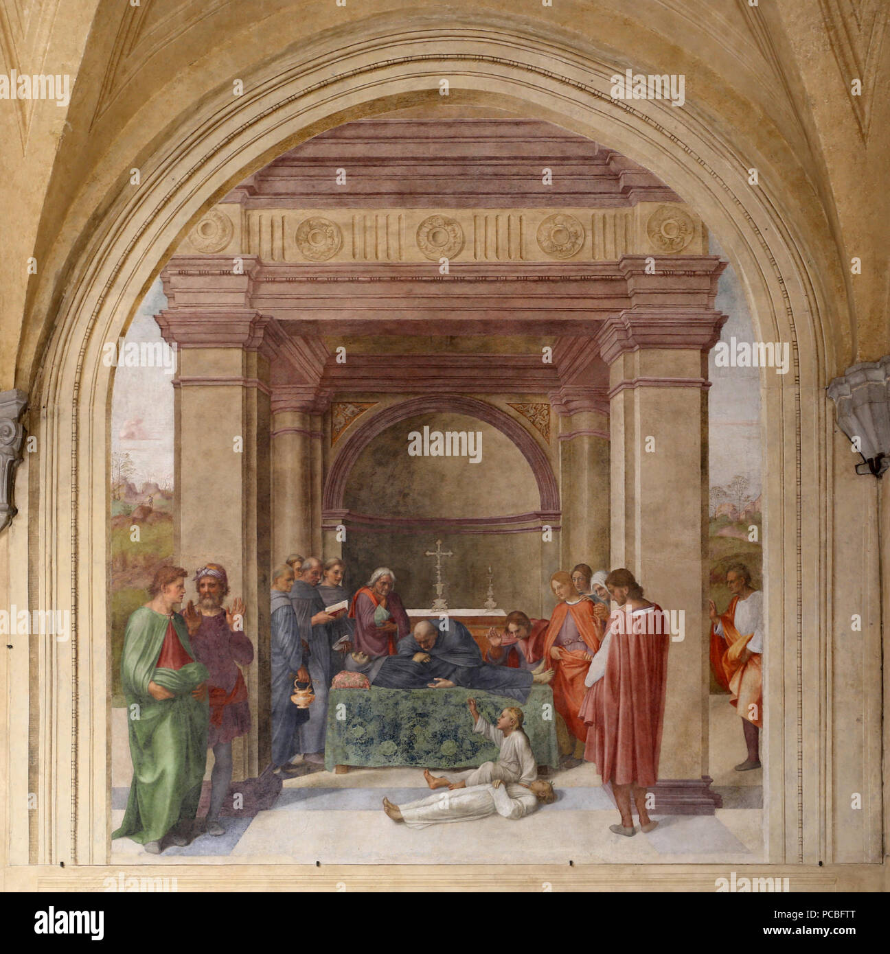 44 Andrea del sarto, Morte di san Filippo Benizi e resurrezione di un