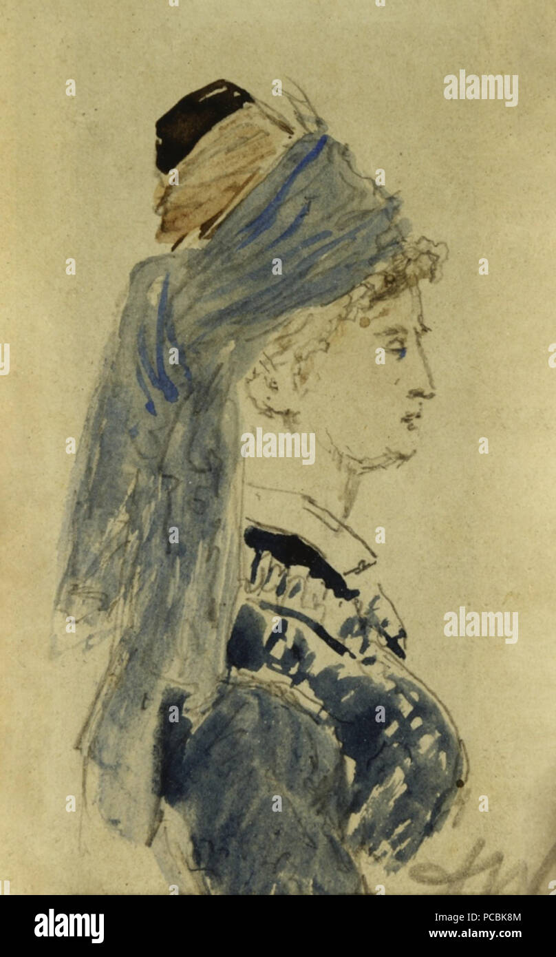 4 Antonín Waldhauser (1835 - 1913) - Portrét ženy Stock Photo
