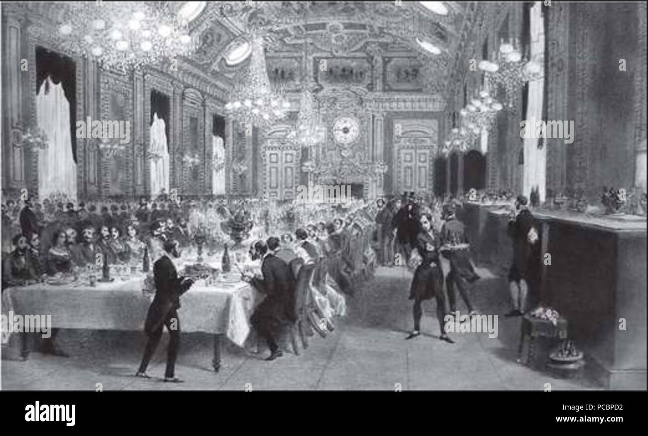 23 Grand Hôtel du Louvre - Main Dining Room - c. 1870 Stock Photo