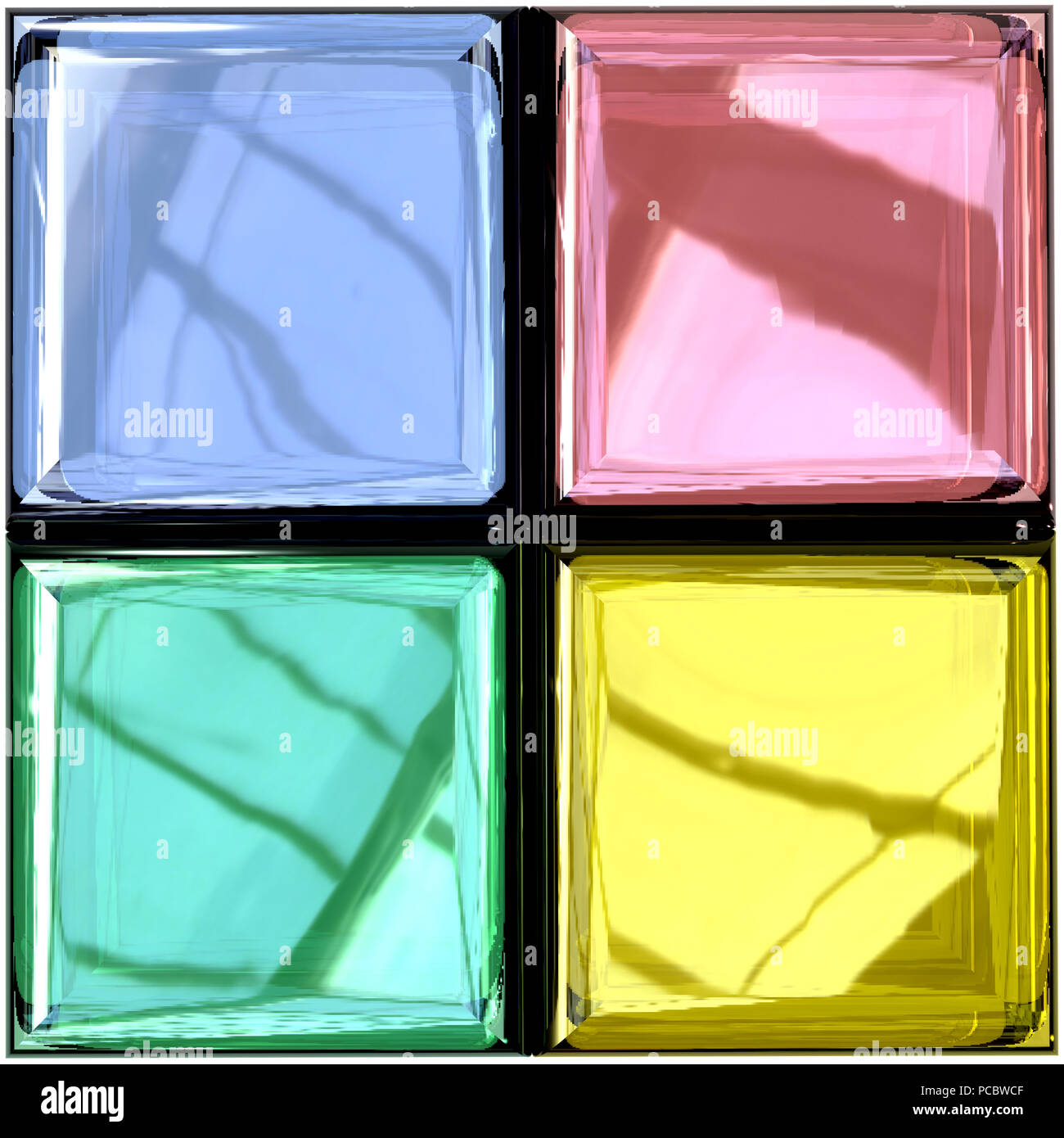 Colored glass palette Stock Photo Alamy