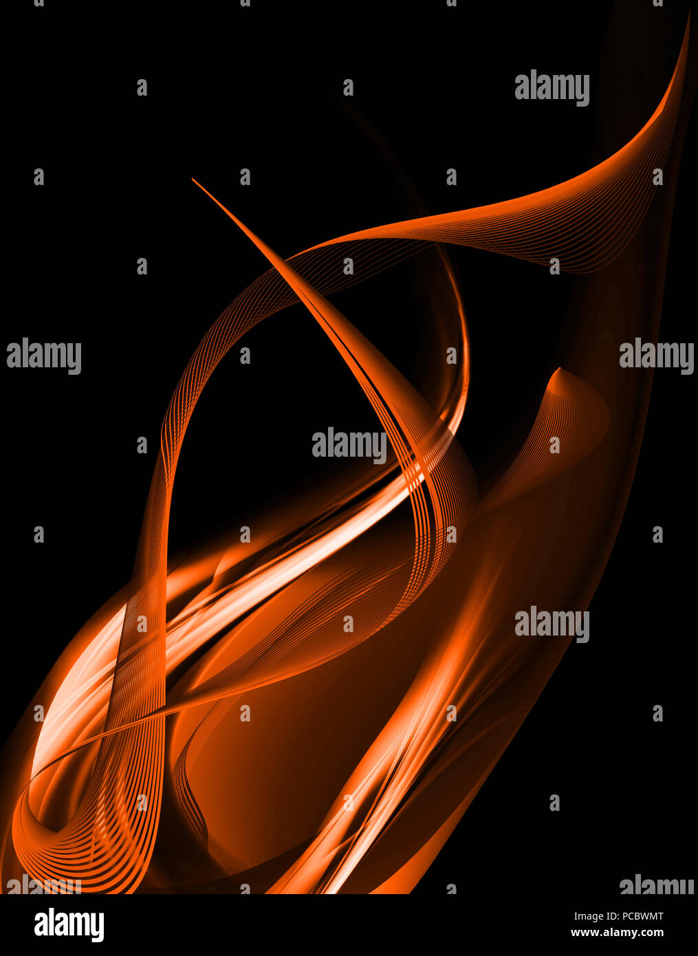 Orange Abstract Flame On Dark Background Stock Photo - Alamy