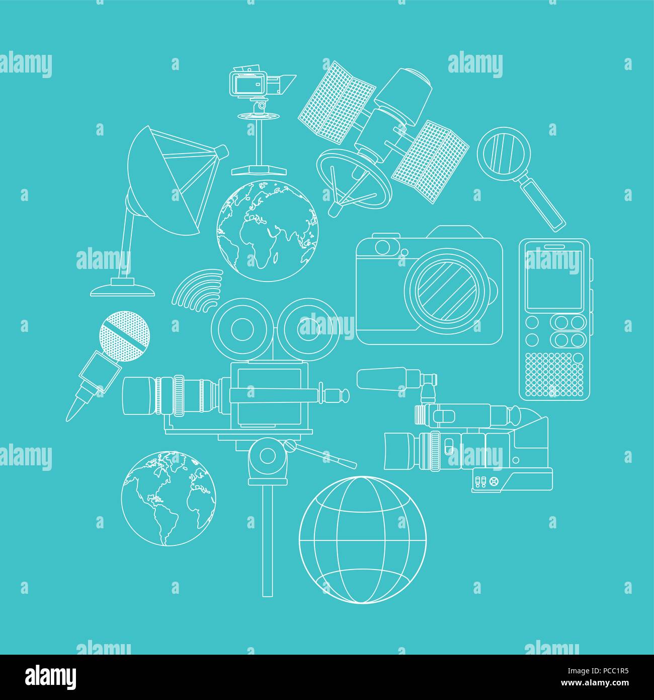 Set of journalism devices icons Stock Vector Image & Art Alamy