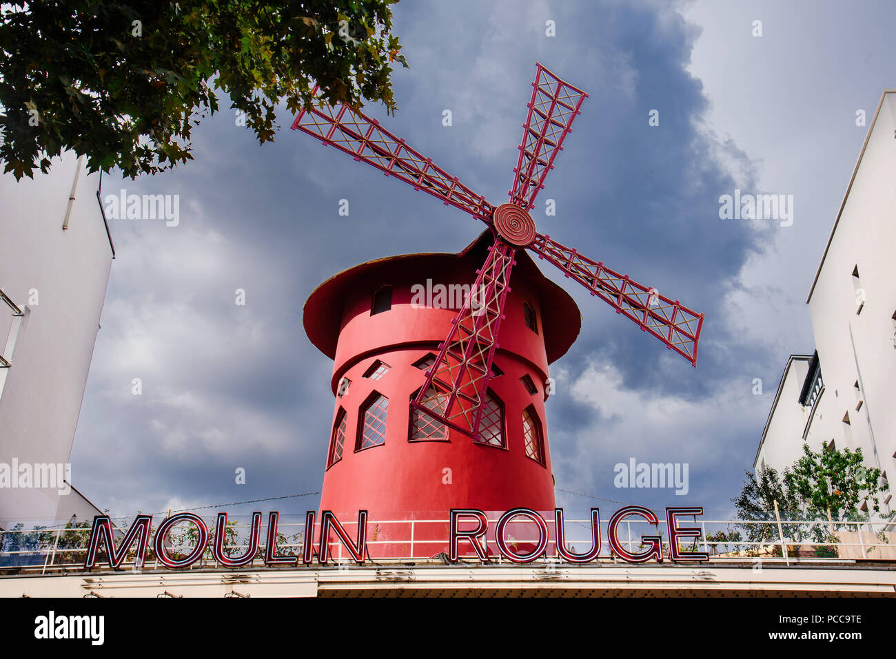 Moulin Rouge Cabaret in Paris Stock Photo