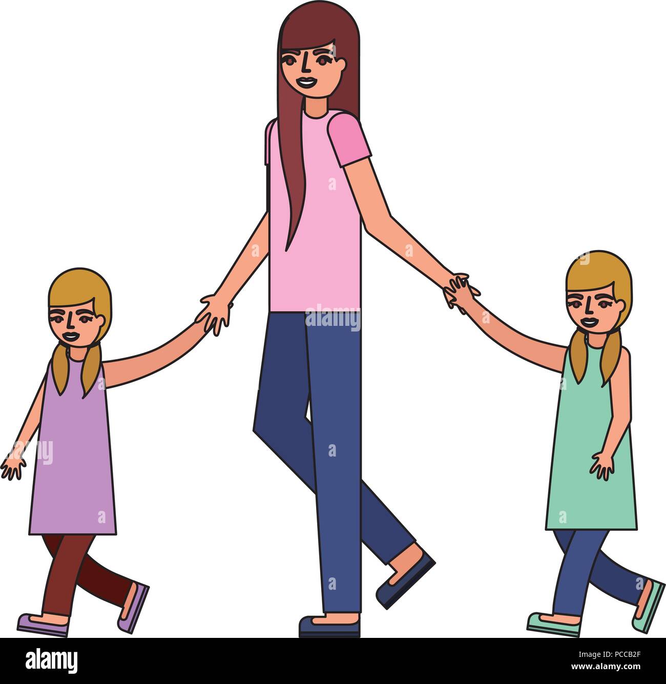 Mother With Her Son And Daughter Holding Hands Vector Illustration Stock Vector Image Art Alamy Mother With Her Son And Daughter Holding Hands Vector Illustration Stock Vector Image Art Alamy