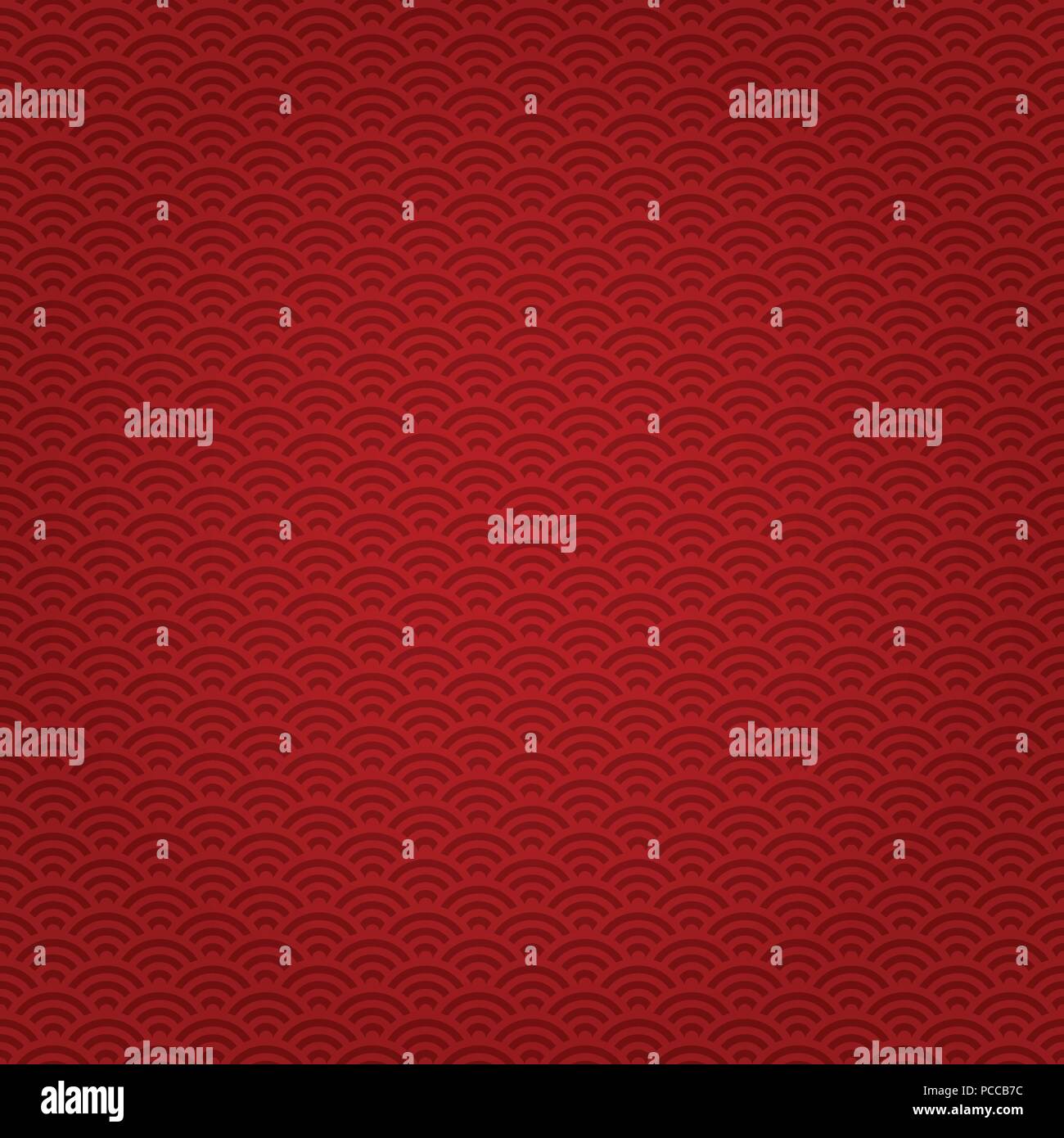 Chinese seamless pattern with red circles. Vector illustration. Stock Vector