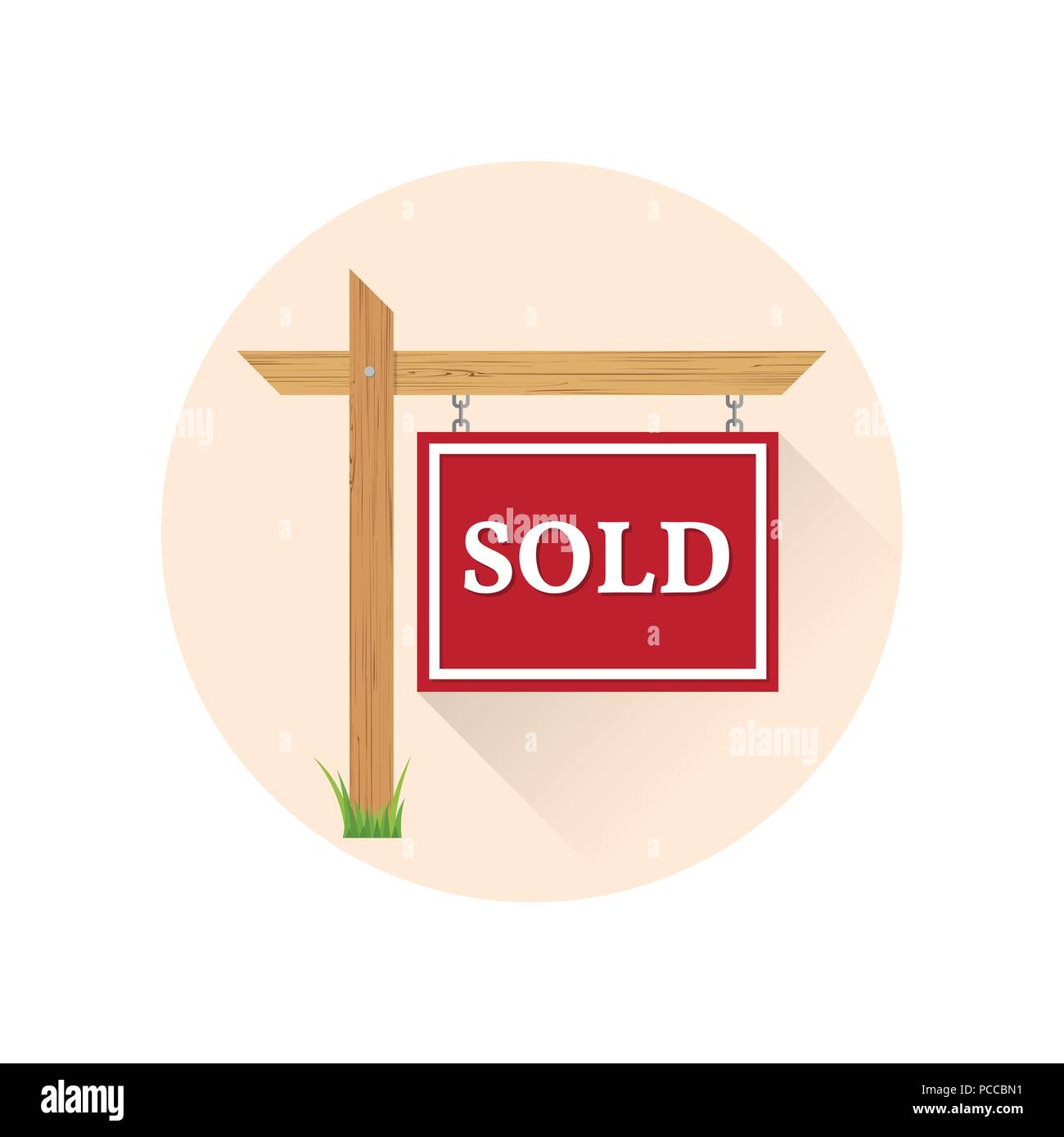 Sold Icon on the white background. For web and mobile, modern minimalist flat design. Vector illustration. Stock Vector