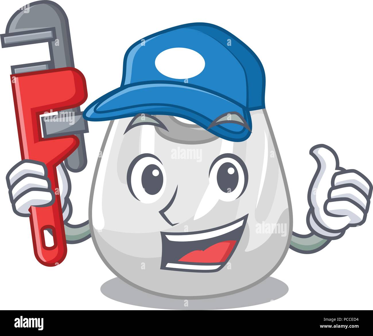 Plumber plastic bag mascot cartoon Stock Vector