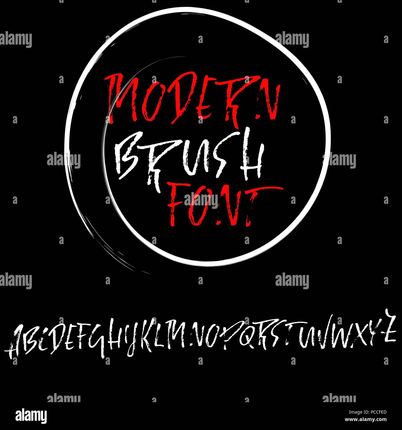 Hand drawn dry brush lettering. Grunge style alphabet. Handwritten font ...