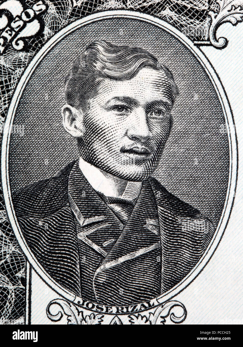 Jose Rizal portrait from Philippine money Stock Photo