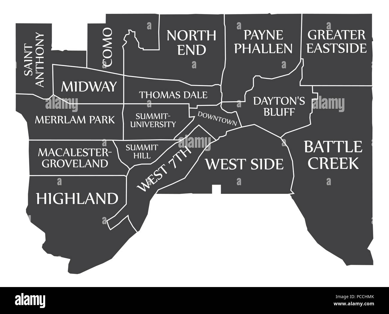 Saint paul minnesota mn state border usa map Vector Image