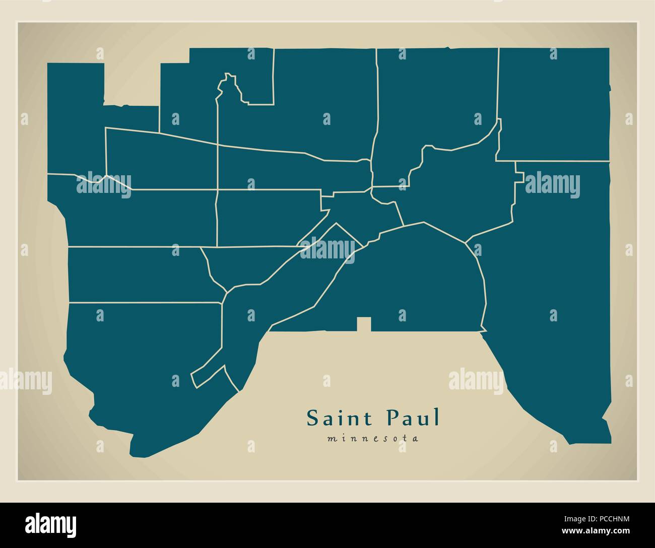 Map of Minneapolis, St. Paul and Minnesota Stock Photo - Alamy