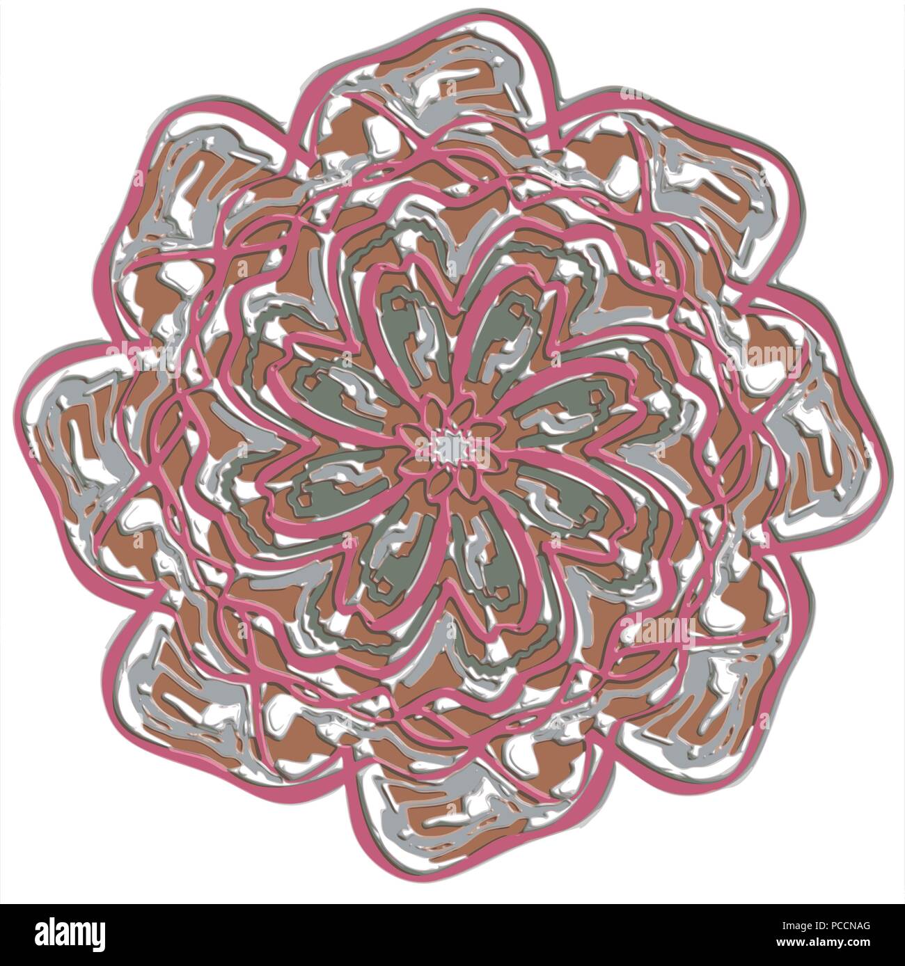 Download Multicolor 3d Mandala Flower Pattern Vector Illustration Stock Vector Image Art Alamy