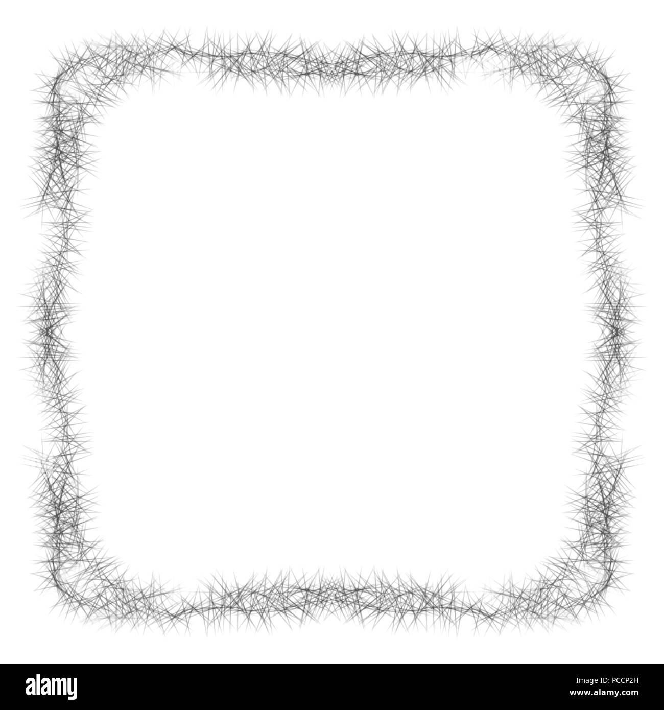 grey wire fence watercolor frame border pattern, vector illustration Stock Vector