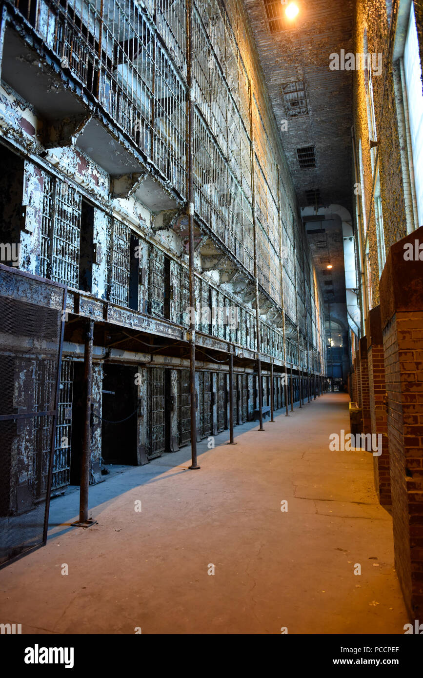 Inside the old Ohio State Reformatory in Mansfield, Ohio Stock Photo