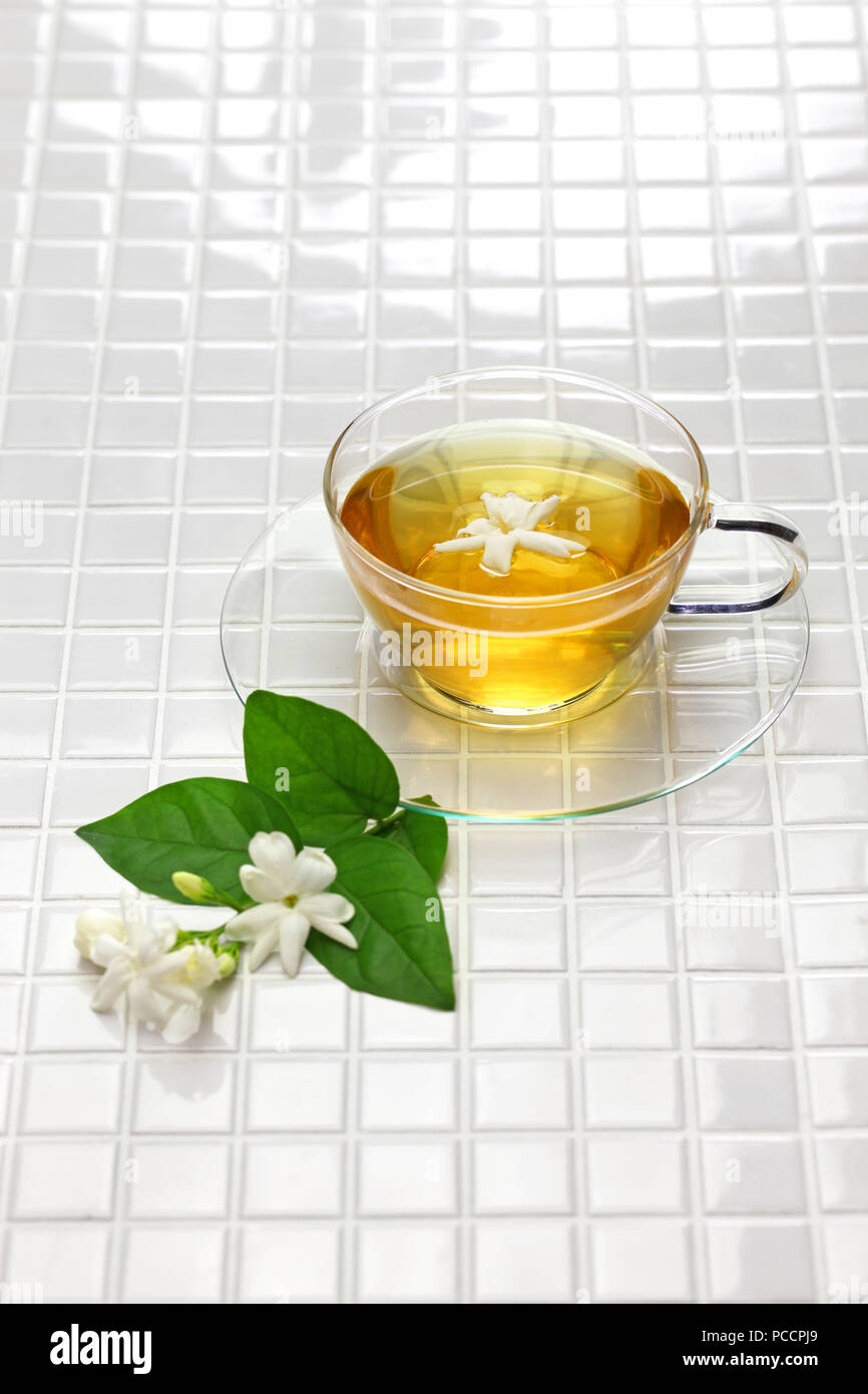 homemade jasmine tea and arabian jasmine flower Stock Photo Alamy