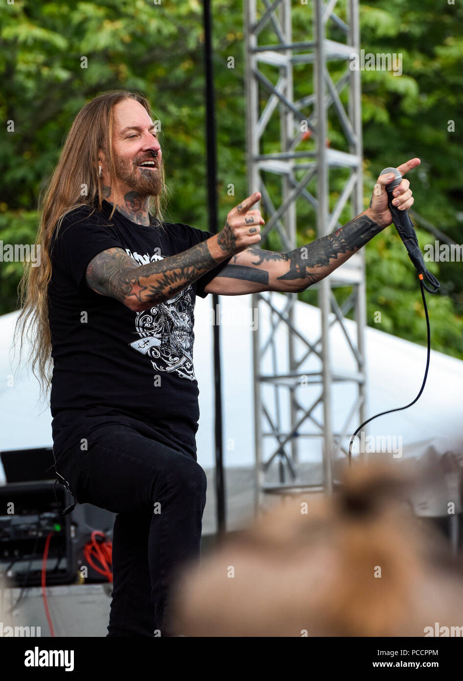 Mansfield, Ohio, July 15, 2008. Dez Fafara lead singer of the band
