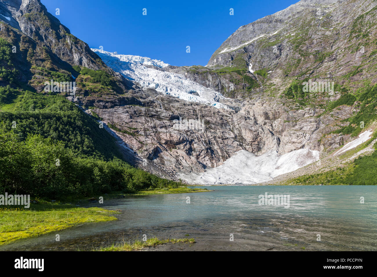 Boyabreen Glacier in Jostedalsbreen National Park Stock Photo