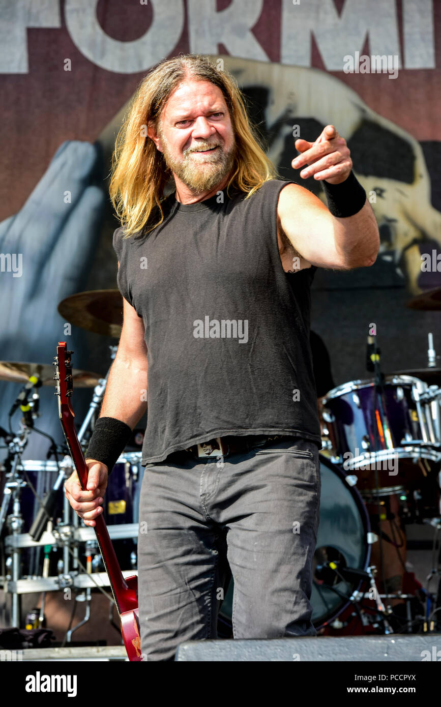 Mansfield, Ohio, July 15, 2018. Pepper Keenan, Corrosion of Conformity on stage at Inkarceration Fest 2018. Credit: Ken Howard/Alamy Stock Photo