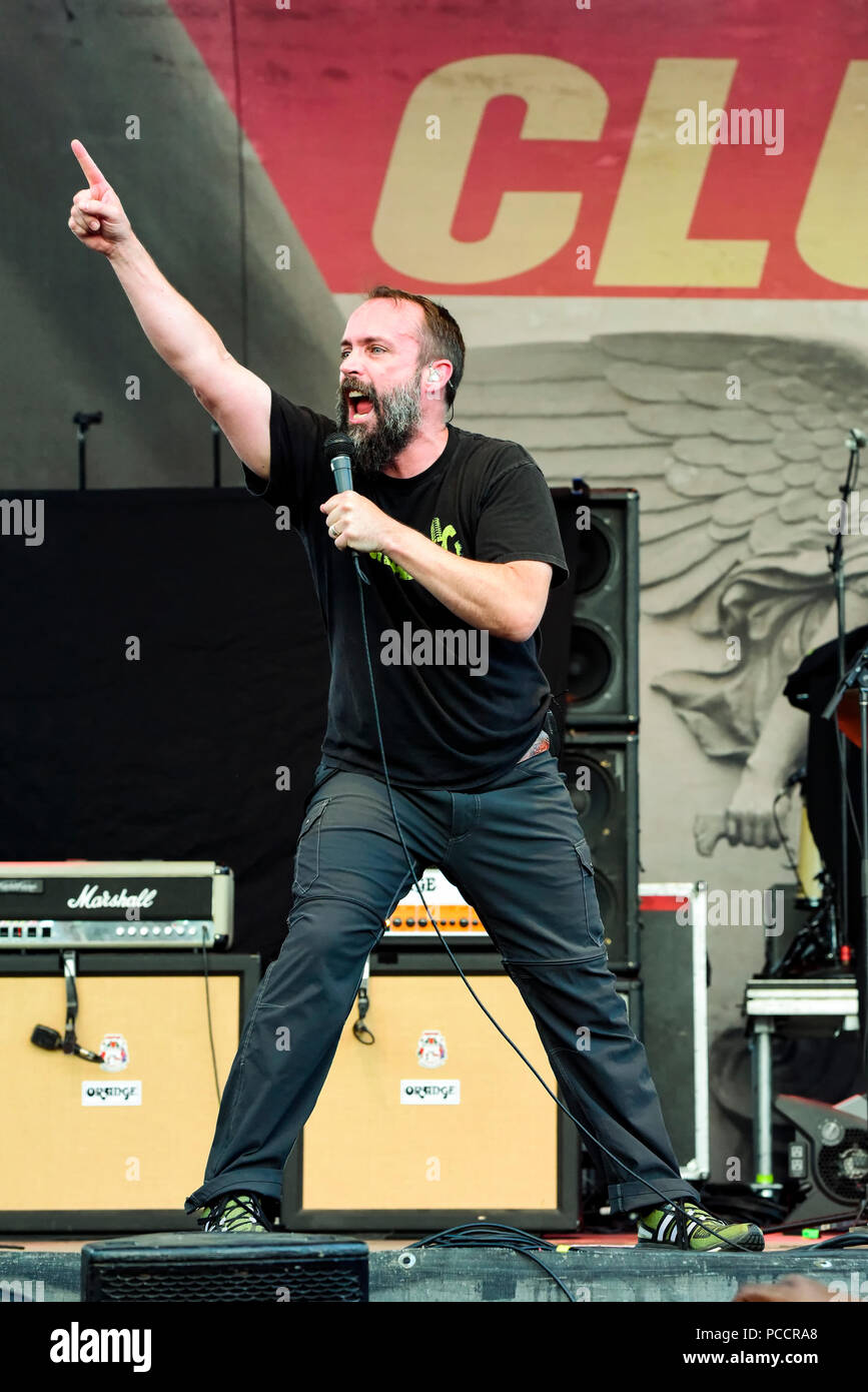 Mansfield, Ohio, July 15, 2008. Neil Fallon of the band Clutch at Inkarceration Fest 2018. Credit: Ken Howard/Alamy Stock Photo
