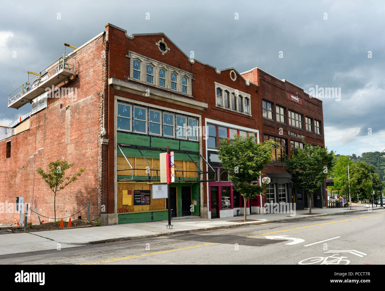 Remodeling old buildings in Asheville, North Carolina Stock Photo Alamy