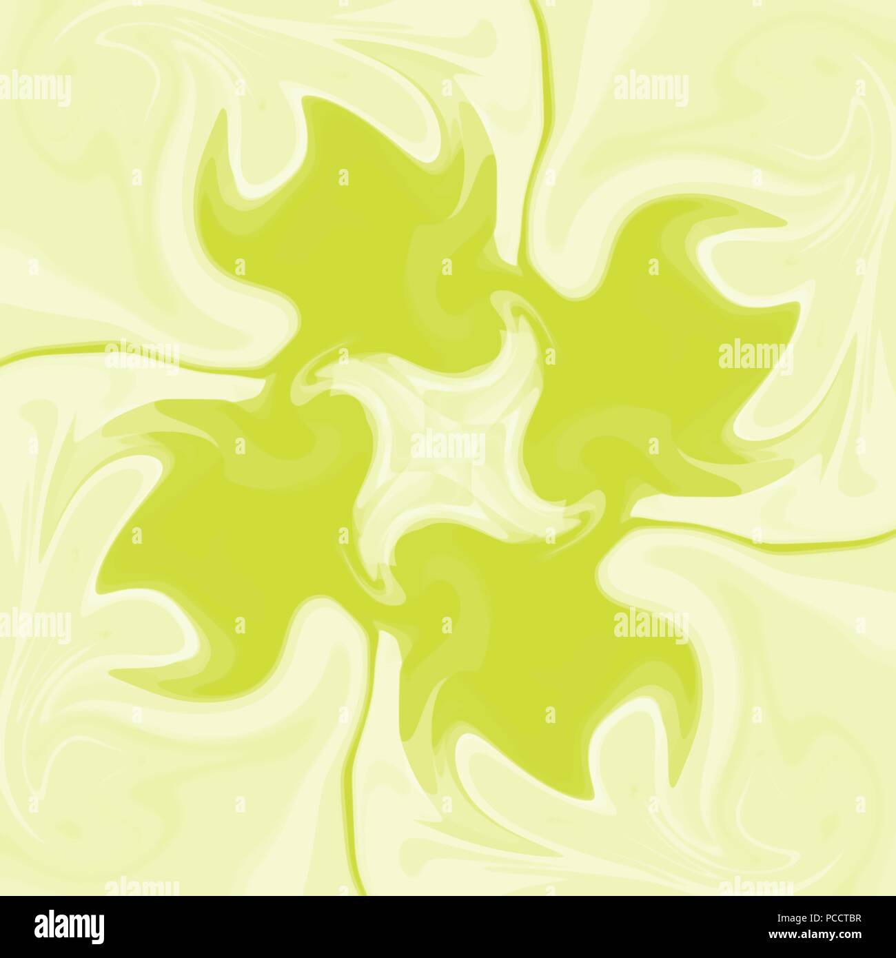 green abstract leaf shaped mandala ornament, vector illustration Stock Vector