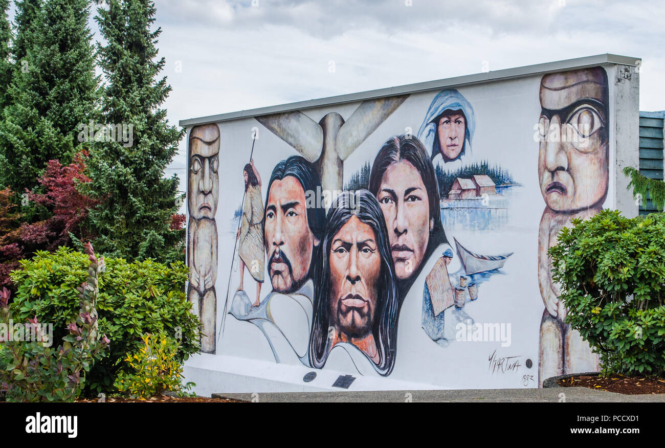 Chemainus, BC, Vancouver Island, Canada. The town has a tourist